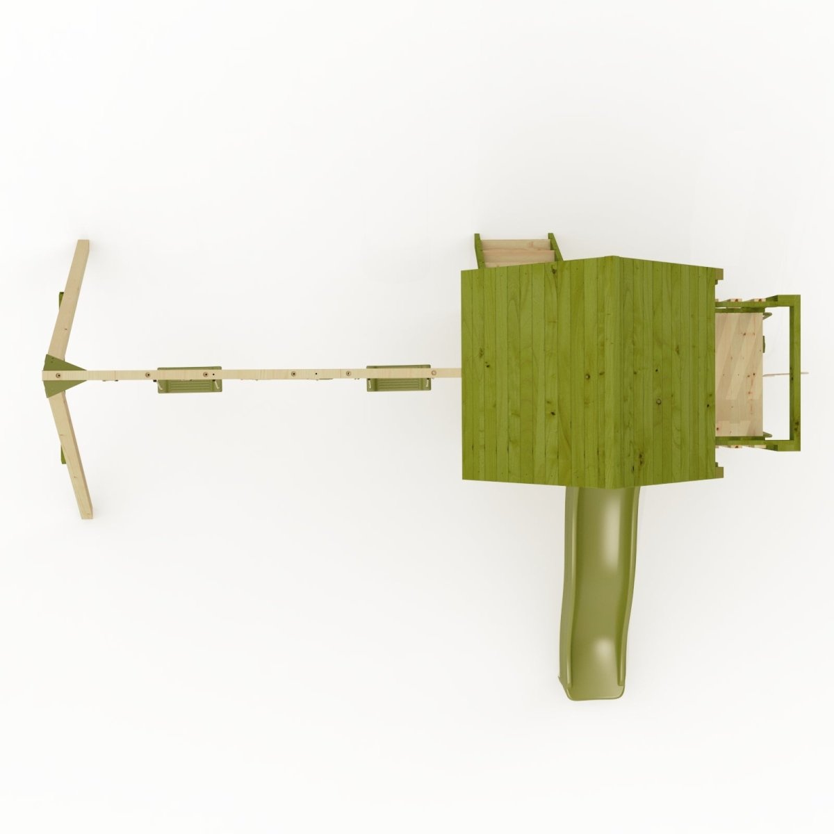 Rebo Wildwood Hideaway Tower Playhouse with Triple Swing, Climbing Wall and Wave Slide