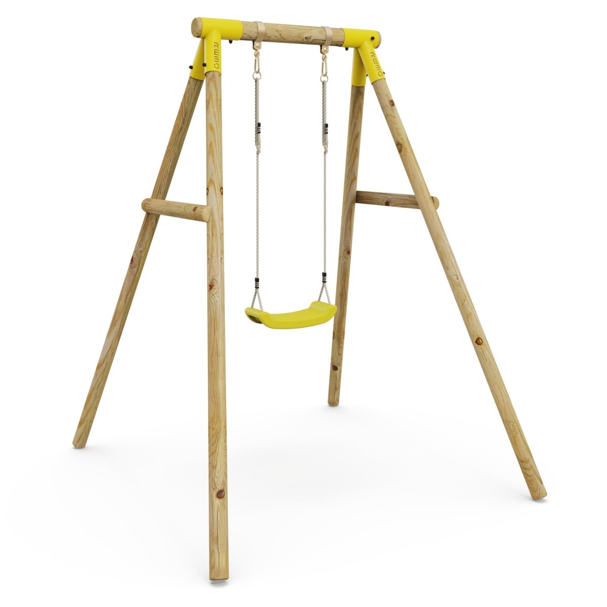 Rebo Wooden Single Garden Swing Set - Solar Yellow