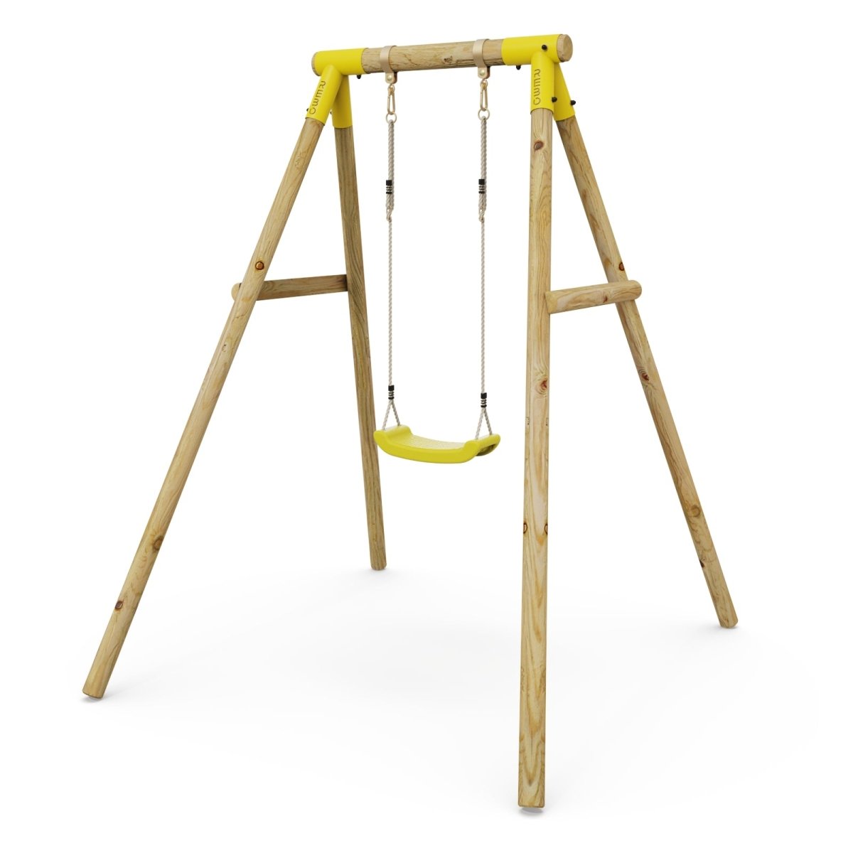 Rebo Wooden Single Garden Swing Set - Solar Yellow
