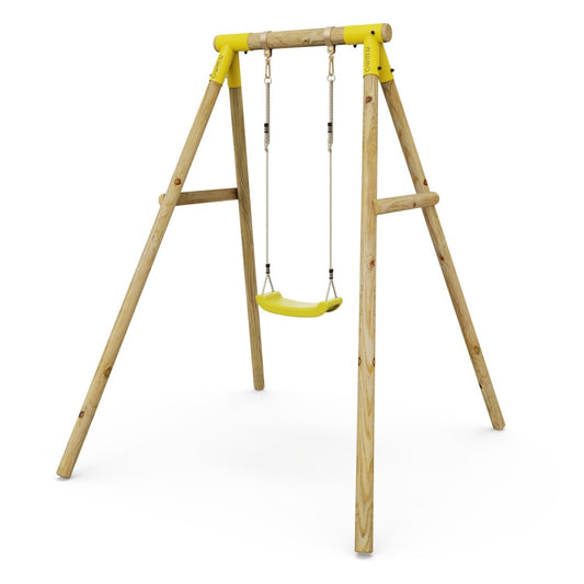 Rebo Wooden Single Garden Swing Set - Solar Yellow