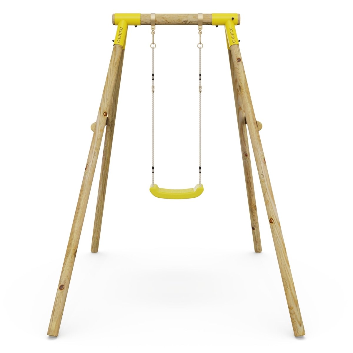 Rebo Wooden Single Garden Swing Set - Solar Yellow