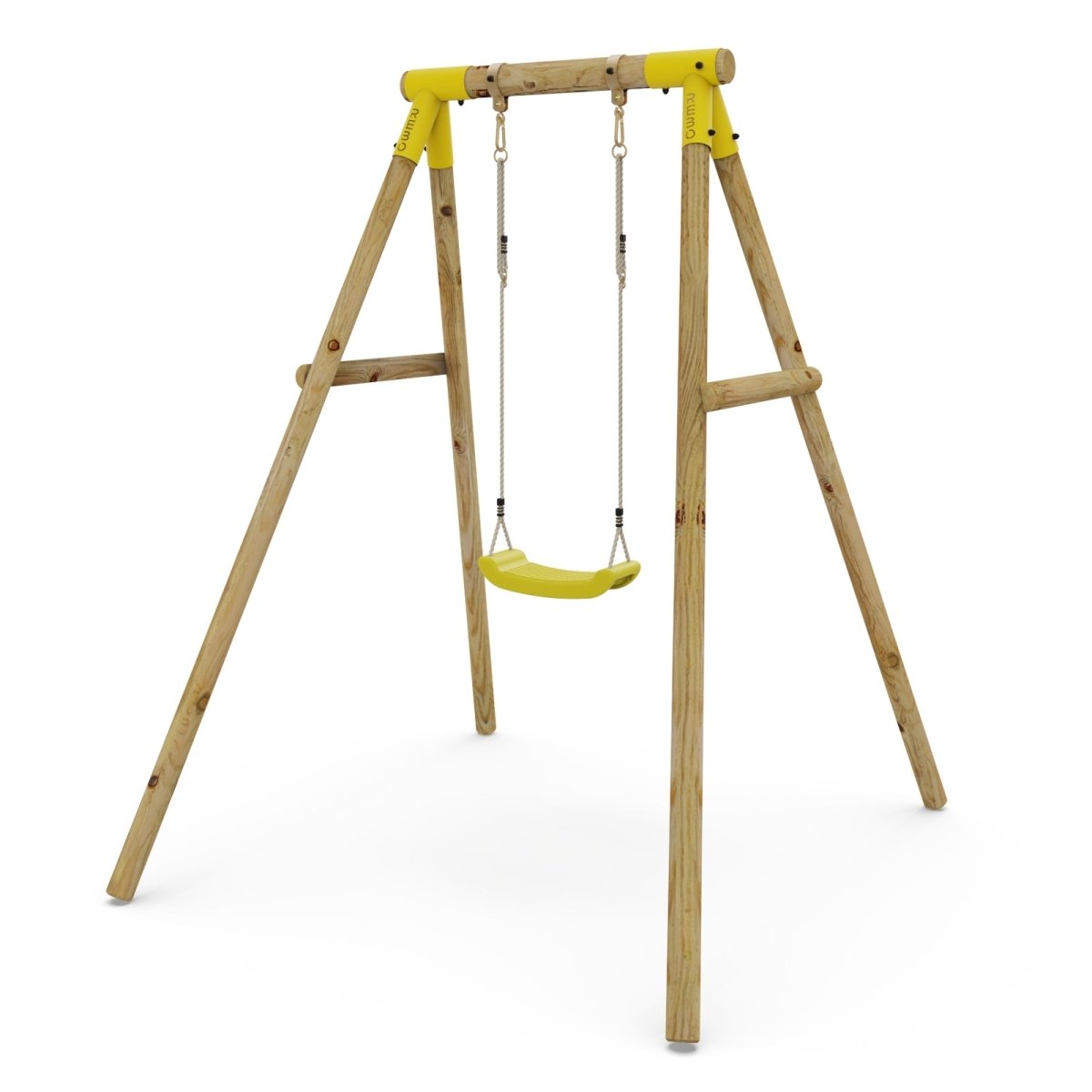 Rebo Wooden Single Garden Swing Set - Solar Yellow