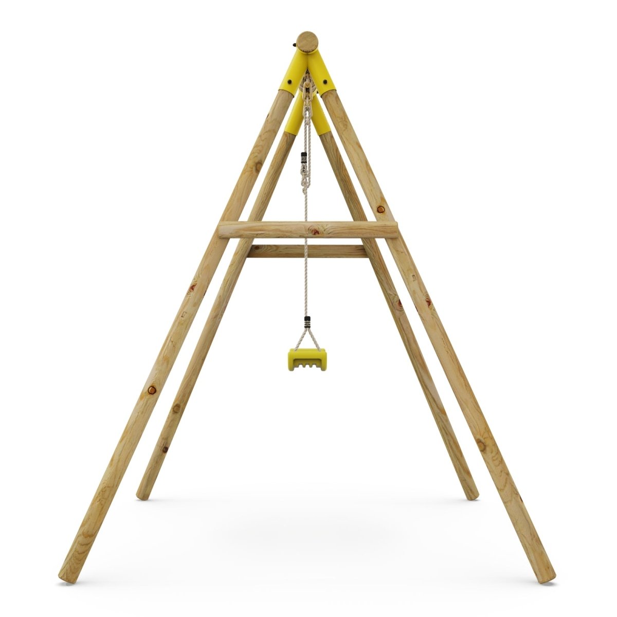 Rebo Wooden Single Garden Swing Set - Solar Yellow