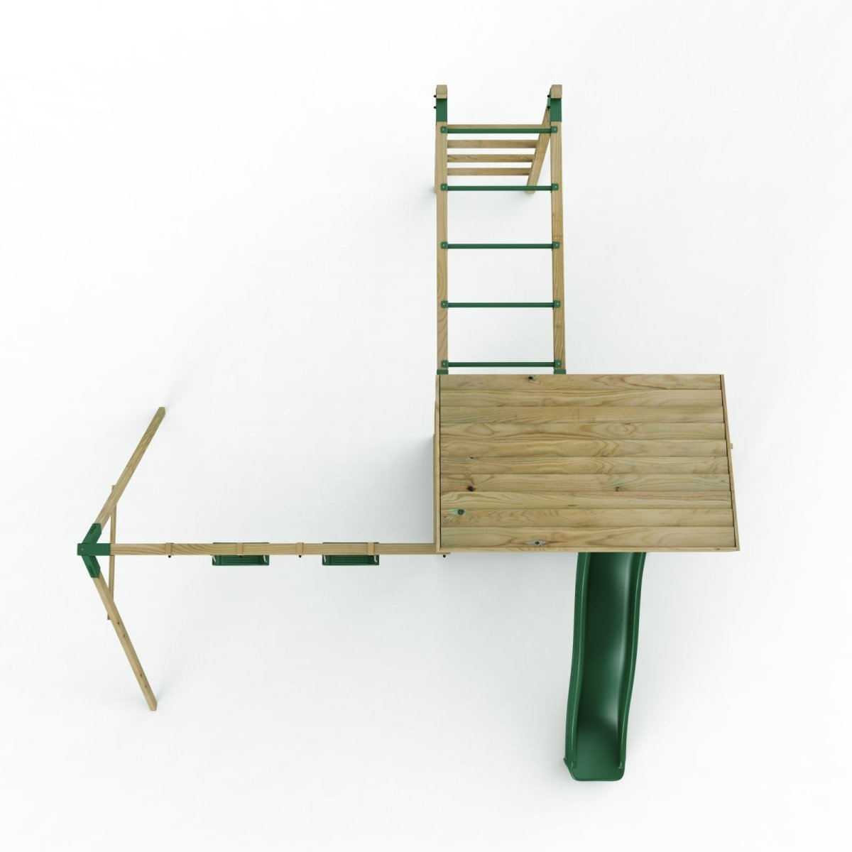 ClassicPlay Outpost XL Lookout Tower with 1.2m Deck, Double Swing, Monkey Bars and Slide