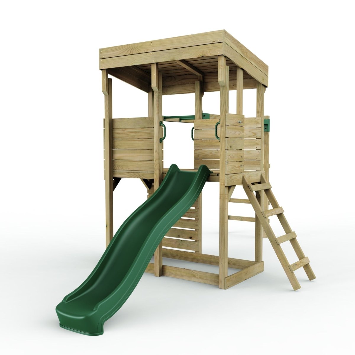 ClassicPlay Outpost XL Lookout Tower with 1.2m Deck, Monkey Bars and Slide