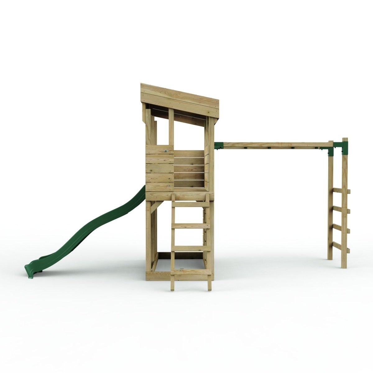 ClassicPlay Outpost XL Lookout Tower with 1.2m Deck, Monkey Bars and Slide
