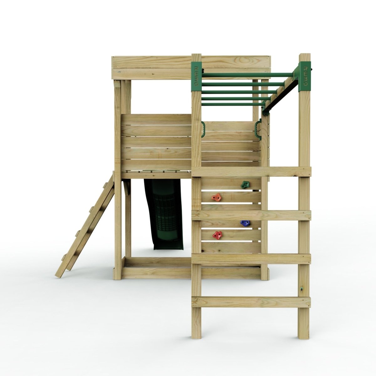 ClassicPlay Outpost XL Lookout Tower with 1.2m Deck, Monkey Bars and Slide