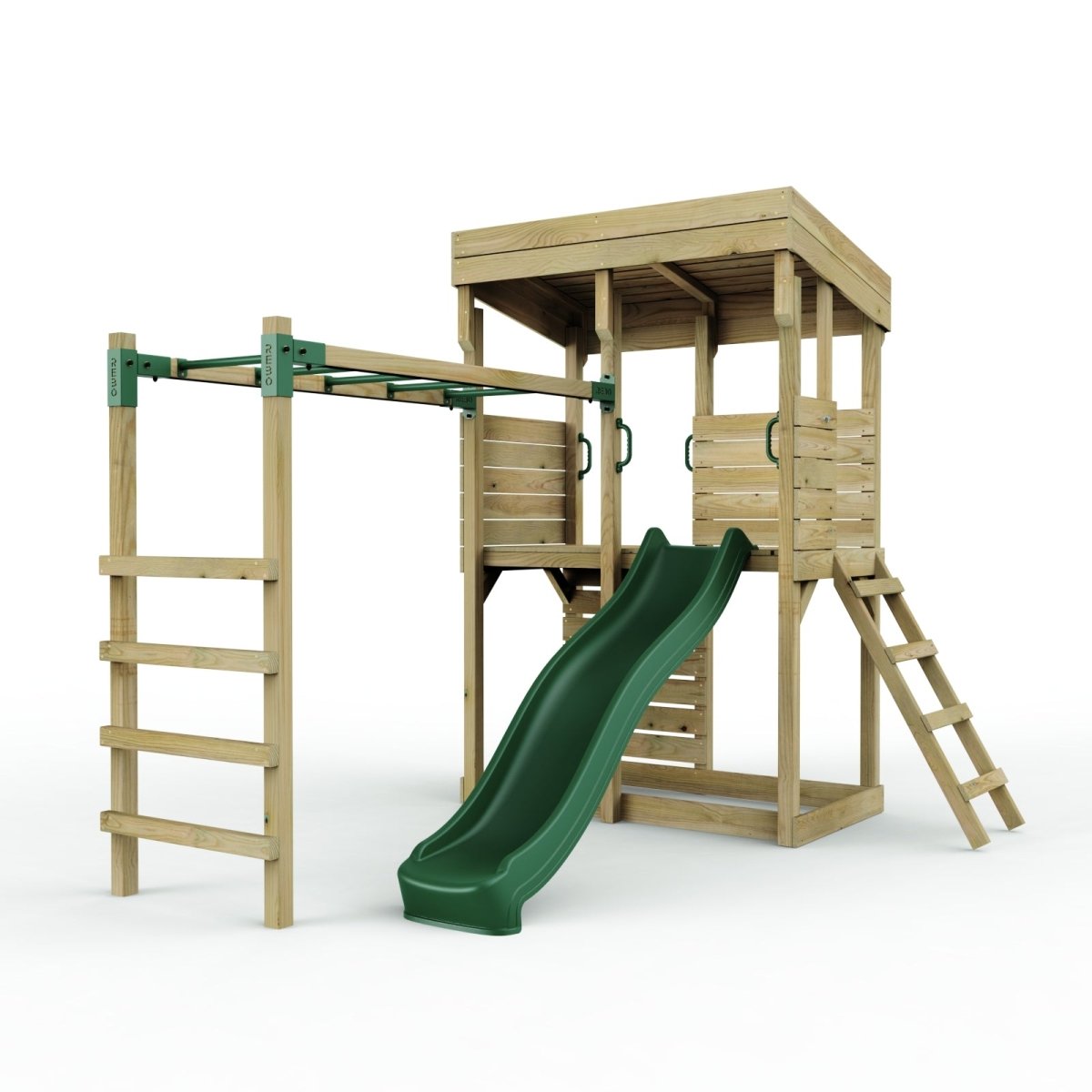ClassicPlay Outpost XL Lookout Tower with 1.2m Deck, Monkey Bars and Slide