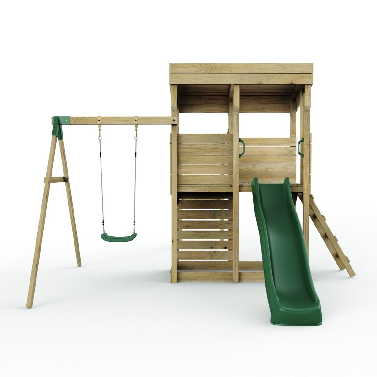 ClassicPlay Outpost XL Lookout Tower with 1.2m Deck, Single Swing, Monkey Bars and Slide