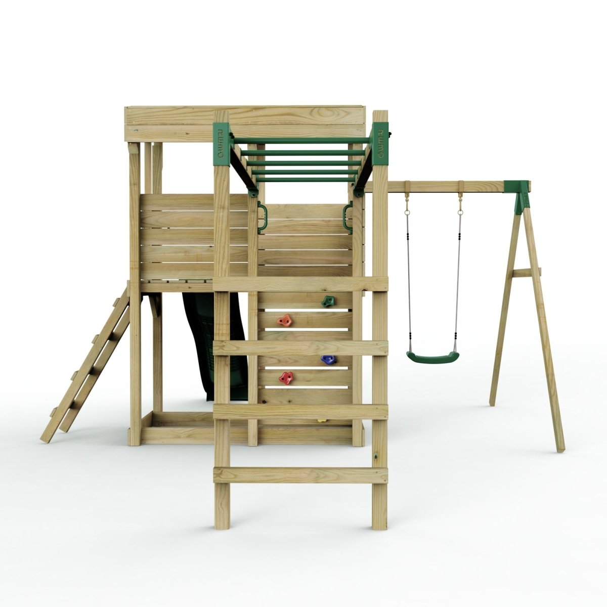 ClassicPlay Outpost XL Lookout Tower with 1.2m Deck, Single Swing, Monkey Bars and Slide